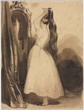 Young Woman Combing Her Hair, 1800s, before 1857. Achille Devéria (French, 1800-1857). Graphite and