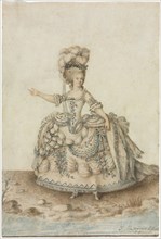 Costume Study for Opera Singer, 1781. Jean Michel Moreau le Jeune (French, 1741-1814). Watercolor