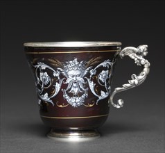 Cup, c.1880-1900. France, 19th century. Silver, enamel   ; overall: 6.5 x 8.5 x 6.5 cm (2 9/16 x 3