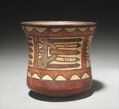 Bowl with Trophy Heads, c. 100-650. Peru, Nasca, Early Intermediate Period. Ceramic, slip; overall: