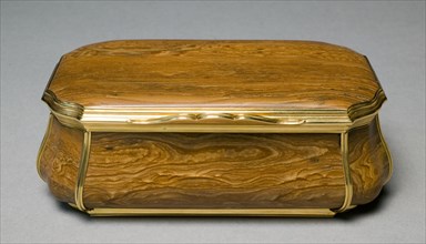 Snuff Box, 19th century. Germany, 18th century. Agate, gold, silver, diamonds, rubies