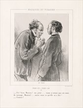 Masques et Visages: Par-ci, Par-la, 1850s. Paul Gavarni (French, 1804-1866). Lithograph on chine