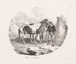 Chevaux d' Auvergne, 1822. Théodore Géricault (French, 1791-1824), Gihaut. Lithograph; sheet: 27.6
