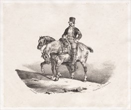Postman or Two Harnessed Horses, 1823. Théodore Géricault (French, 1791-1824), Gihaut. Lithograph