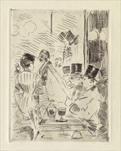 The Café of the New Athens, c. 1876. Jean Louis Forain (French, 1852-1931). Etching; sheet: 25.1 x