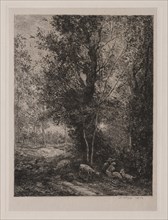 The Shepherd and Shepherdess, 1874. Charles François Daubigny (French, 1817-1878). Etching on chine
