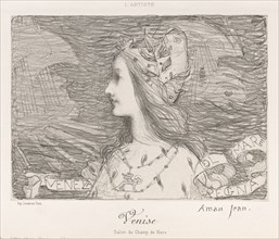 Venice, 1892. Edmond François Aman-Jean (French, 1858-1936), Lemercier. Lithograph on chine collé