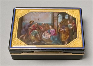 Snuff Box , c. 1810-20. Pierre-André Montauban (French). Gold-mounted tortoiseshell, agate, enamel;