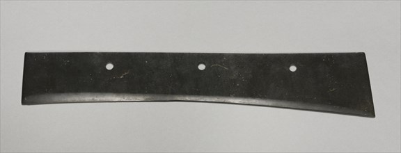 Ceremonial Blade with Three Perforations (Dao), 2000-1700 BC. Northwest China, late Neolithic