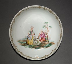 Saucer, c. 1750-1770. Meissen Porcelain Factory (German). Porcelain; overall: 3 x 42.6 x 13.5 cm (1