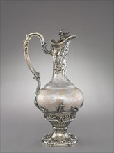 Ewer , c. 1850-1870. France, 19th century. Glass with silver gilt mounts; overall: 32 x 51 x 15.5