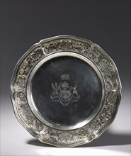 Plate, c. 1820. Paul Storr (British, 1771-1844). Silver; overall: 1.5 x 79 x 25 cm (9/16 x 31 1/8 x