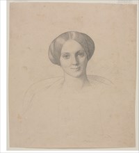 Portrait Head of a Woman, 1800s. Jean-Léon Gérôme (French, 1824-1904). Graphite; sheet: 24 x 21.1