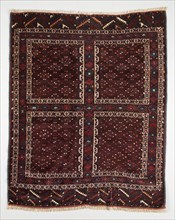 Door Rug (Ensi), c. 1900. Turkmenistan, Yomud, 19th century. Knotted pile, asymmetrical knot, 117