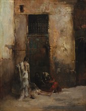 Beggars by a Door, 1870. Mariano Fortuny y Carbó (Spanish, 1838-1874). Oil on panel; unframed: 22.9