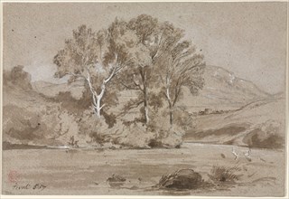 View Near Tivoli (Vue prise à Tivoli), 1857. Jean Achille Benouville (French, 1815-1891). Brown