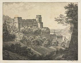 Six Views of Heidelberg Castle: Towards Northeast, 1820. Ernst Fries (German, 1801-1833), Mohr &