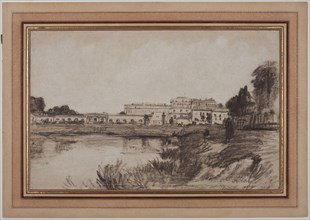 View of Versailles, 1800s. Antoine Vollon (French, 1833-1900). Black and white chalk; sheet: 31.5 x