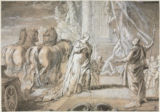 Madame de Maintenon Returning to the Catholic Church [2], 1700s. Charles Dominique Joseph Eisen