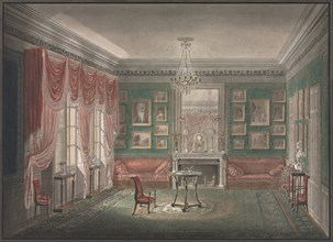 Interior View, c. 1805-1810. Anonymous. Watercolor and pen and black ink heightened with white,