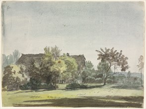 Farmhouse behind Trees, c. 1790. Christoph Nathe (German, 1753-1806). Watercolor and graphite on