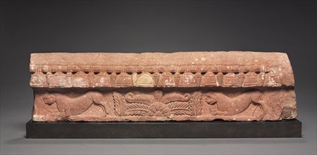 Section of a Coping Rail, 1st century. India, Mathura, early Kushan period, 1st century. Sandstone;