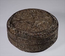 Round Box with Decoration of Two Pheasants and Peonies, late 1200s. China, late Southern Song