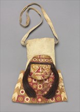 Bag with Human Face, 600-1000. Andes, Wari, Middle Horizon, 6th-10th century. Alpaca or llama hide,