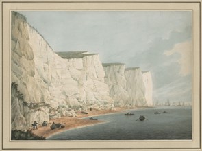 The Fleet Off the Coast, Beachy Head, c. 1790-1805. Samuel Atkins (British, 1760-1810). Watercolor