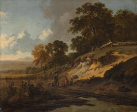 Landscape with Hunters, c. 1660-1680. Jan Wijnants (Dutch, 1635-1684). Oil on canvas; framed: 53 x