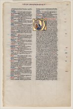 Leaf with Initial from a Latin Bible: Initial M: St. Paul with a Sword and a Book, c. 1220. Vienna