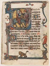 Leaf from a Book of Hours:  Initial D: Flight into Egypt (2 of 2 Excised Leaves), early 1300s.