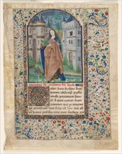 Leaf from a Book of Hours: St. Barbara (2 of 2 Excised Leaves), c. 1465. Master of Jacques de