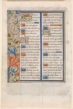 Leaf from a Book of Hours: Text with Illustrated Border (verso), c. 1510. France, Rouen, 16th
