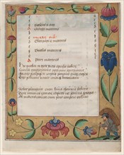 Leaf from a Psalter and Prayerbook: Calendar Page with Peasant (recto) and Calendar Page with