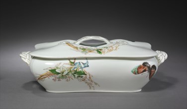 Entrée Dish, c. 1890-1910. France, Limoges, 19th century. Porcelain; overall: 9.6 x 28 x 16.9 cm (3