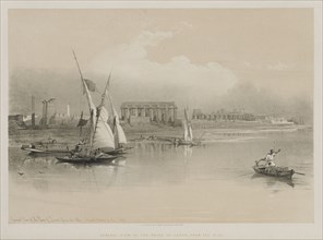 Egypt and Nubia, Volume I: General View of the Ruins of Luxor, From the Nile, 1846. Louis Haghe