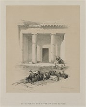 Egypt and Nubia, Volume I: Entrance to the Caves of Beni-Hasan, 1847. Louis Haghe (British,