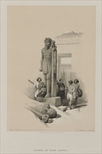 Egypt and Nubia, Volume II: Colossus in Front of the Temple at Wady Saboua, Nubia, 1847. Louis