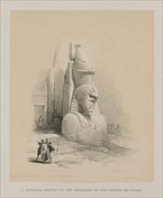 Egypt and Nubia, Volume I: One of Two Colossal Statues of Rameses II.  Entrance to the Temple of