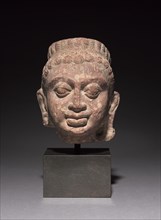 Head of Kubera, 200s. Northern India, Mathura, Kushan period (c. 80-320). Spotted red sandstone;