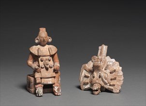 Seated Lord with Removable Headdress, 600-800. Mesoamerica, Maya, probably Jaina Island, Late