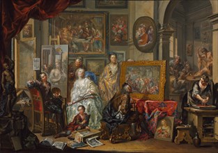 The Artist's Studio, 1740s-1750s. Johann Georg Platzer (Austrian, 1704-1761). Oil on copper;