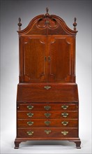 Desk and Bookcase, c. 1780-1795. Attributed to John Townsend (American, 1732-1809). "plum pudding"