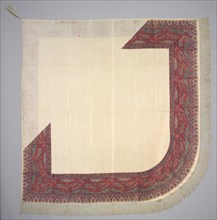 Printed Silk Turnover Shawl, 1835-1840. France, 19th century. Silk; woven and printed; overall: 179