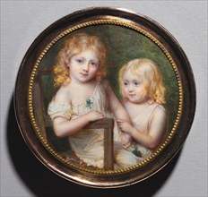 Portrait of the Artist's Children Emma and Paul, c. 1795. Jean-Antoine Laurent (French, 1763-1832).