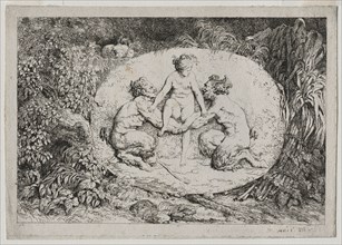 Bacchanales: Nymph Supported by Two Satyrs, 1763. Jean-Honoré Fragonard (French, 1732-1806).