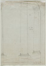 Architectural Drawing of Columns (verso), c. 1810-1820. Pietro Fancelli (Italian, 1764-1850). Pen