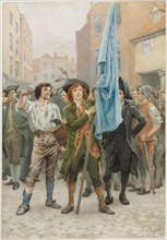Barnaby Rudge Helping Lead the Gordon Riots, 1884. Charles Green (British, 1840-1898). Watercolor