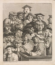 Scholars at a Lecture, 1736-1737. William Hogarth (British, 1697-1764). Etching and engraving;